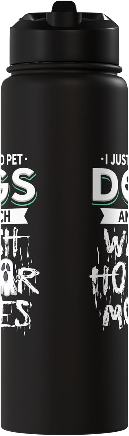 Botella de agua aislada acero inoxidable para perros y películas de terror