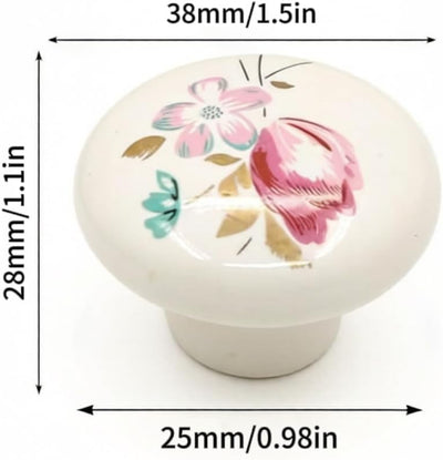 Pomos cerámica flores vintage para cajones y armarios