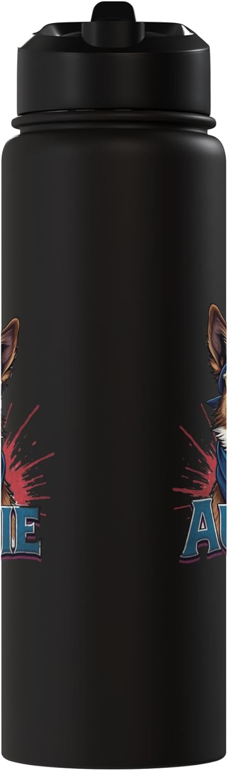 Botella de agua acero inoxidable insulada Australia Perro de ganado 4 de julio