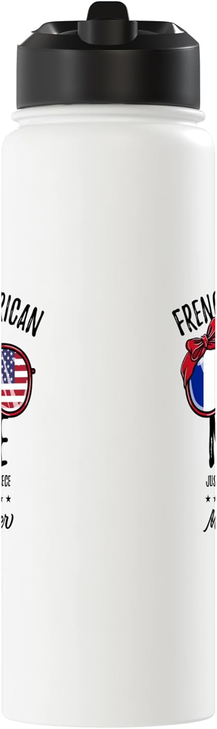 Botella de agua acero inoxidable aislada herencia francesa