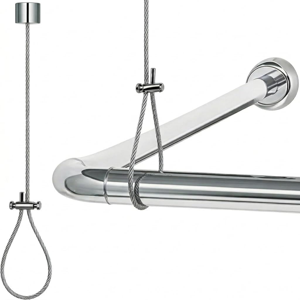 Soporte barra ducha techo acero antiflacidez ajustable