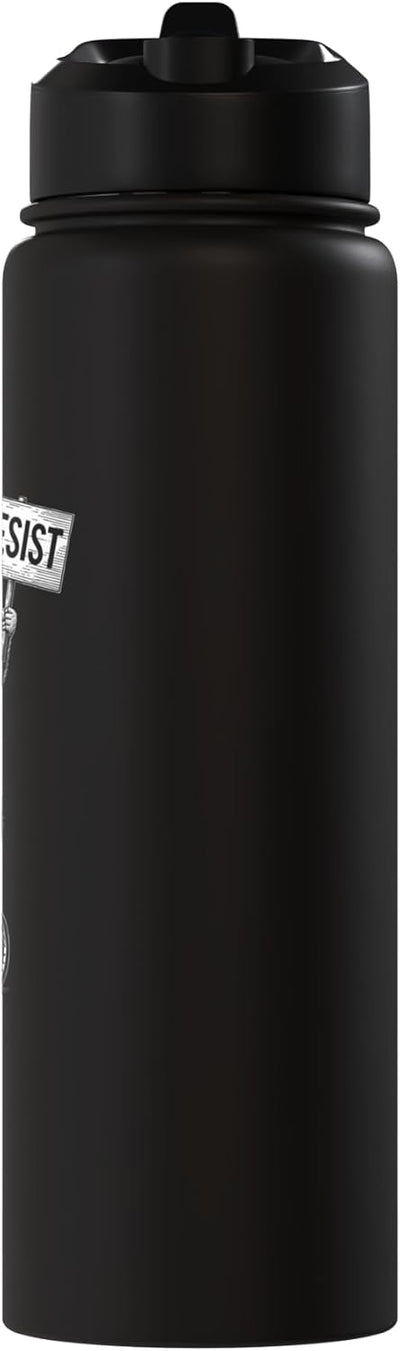Botella de agua acero inoxidable resistente retro edgy protesta sutil