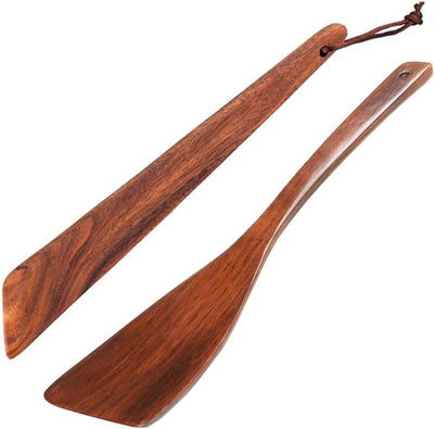 Espátula de madera plana para wok y masa madre