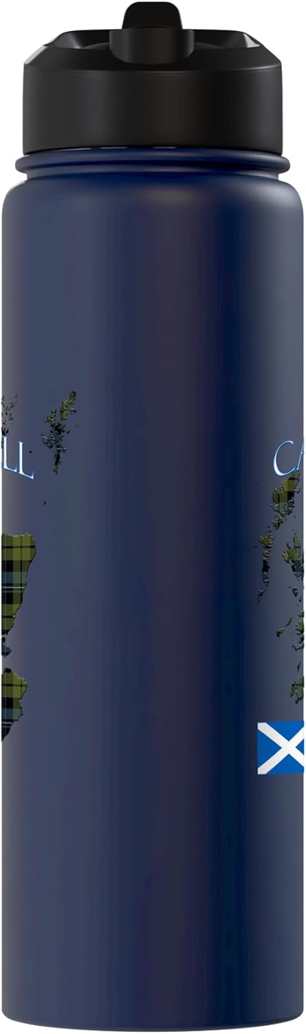 Botella de agua aislada de acero inoxidable tartán escocés