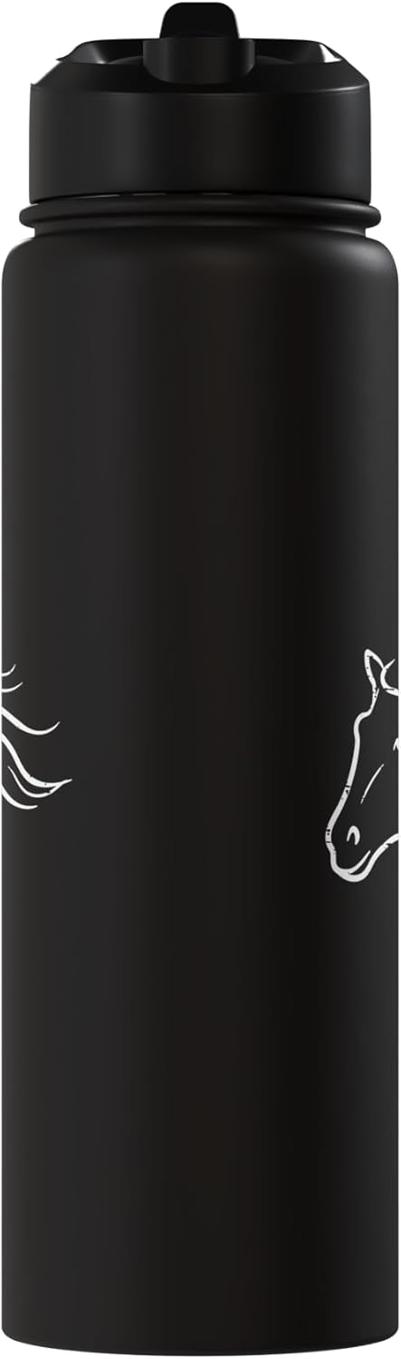 Bottella de agua aislada estampado caballo acero inoxidable