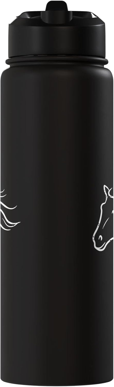 Bottella de agua aislada estampado caballo acero inoxidable