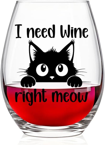 Vaso de vino para amantes del gato regalo divertido para mujer