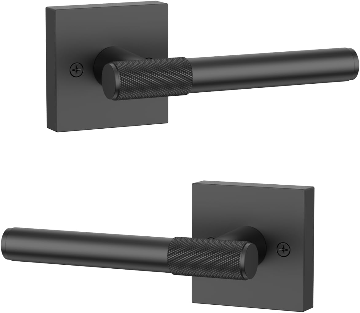 2 Pzas Manijas Puerta Falsa Negra Decorativa