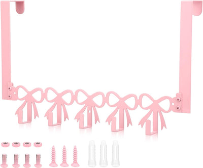 Gancho metal para puerta con 5 ganchos rosa dormitorio baño