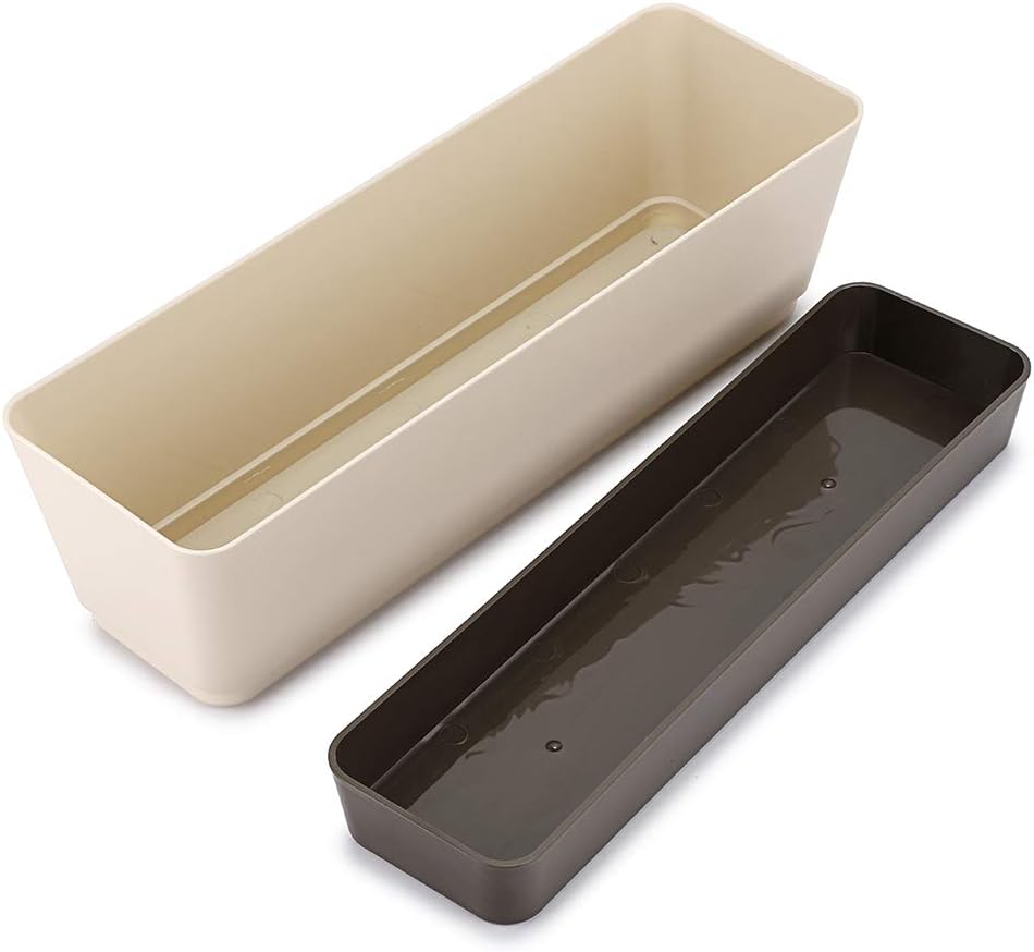2 Pzas Maceta Rectangular 30cm Orificio Drenaje para Ventana