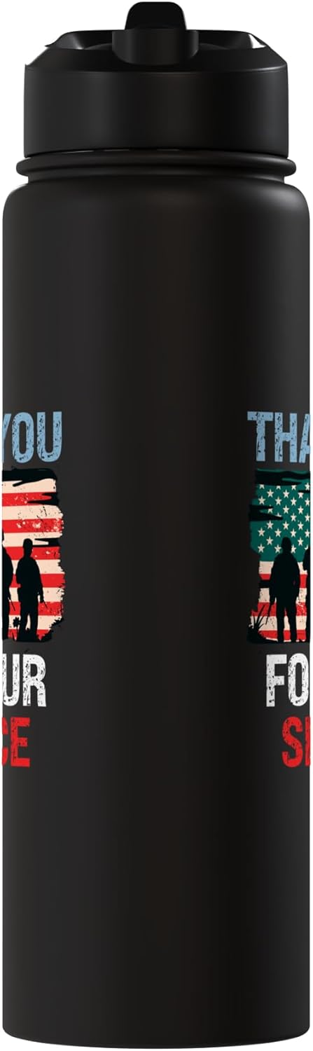 Bottella de agua acero inoxidable sin BPA con bandera USA