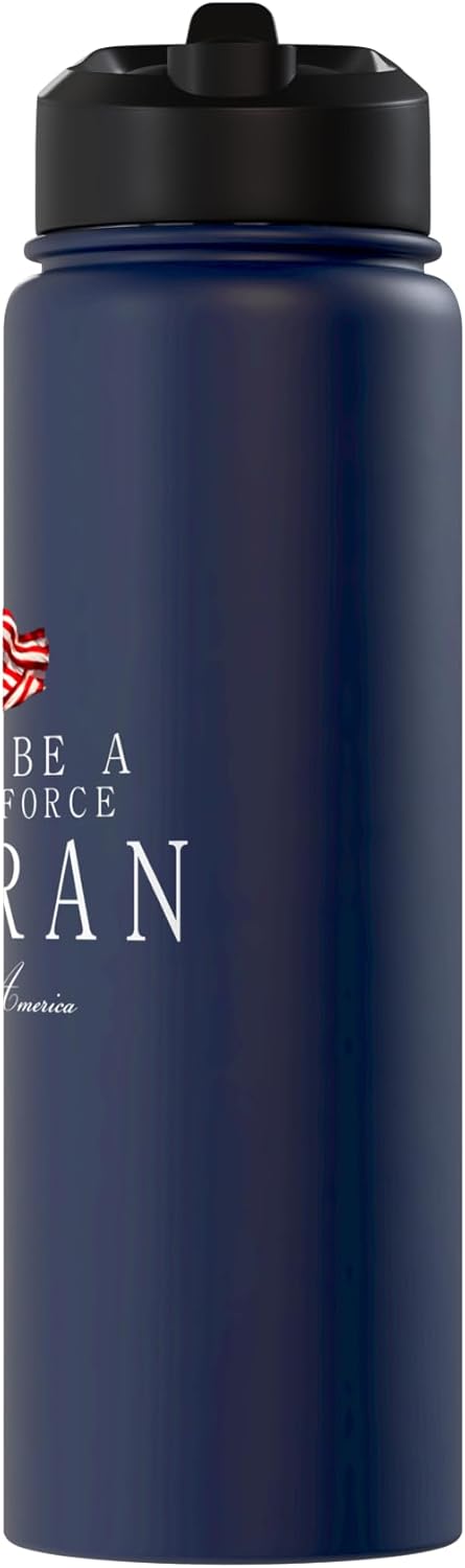 Botella agua acero inox aislada bandera USA