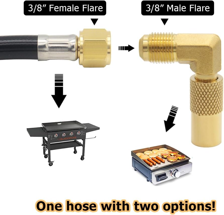 Manguera propano 6ft adaptador 3/8pulg para parrilla Blackstone