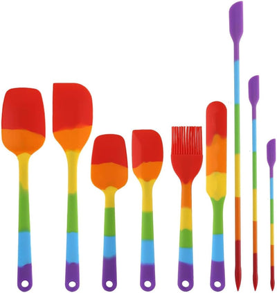 Juego de 9 espátulas de silicona antiadherentes sin BPA para cocinar y hornear