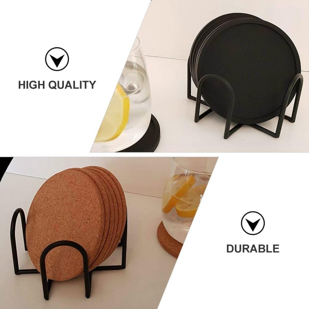 Soporte hierro negro para posavasos 4.4x4.4pulg