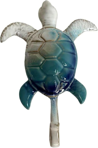 Gancho de toalla tortuga cerámica decoración náutica baño