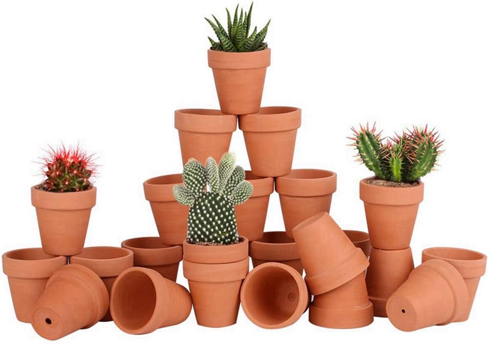 24 Pzas Macetas Terracota 2.5pulg con Agujero Drenaje