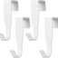 4 Pzas Gancho Acero Carbono para Puerta 0.6pulg Blanco