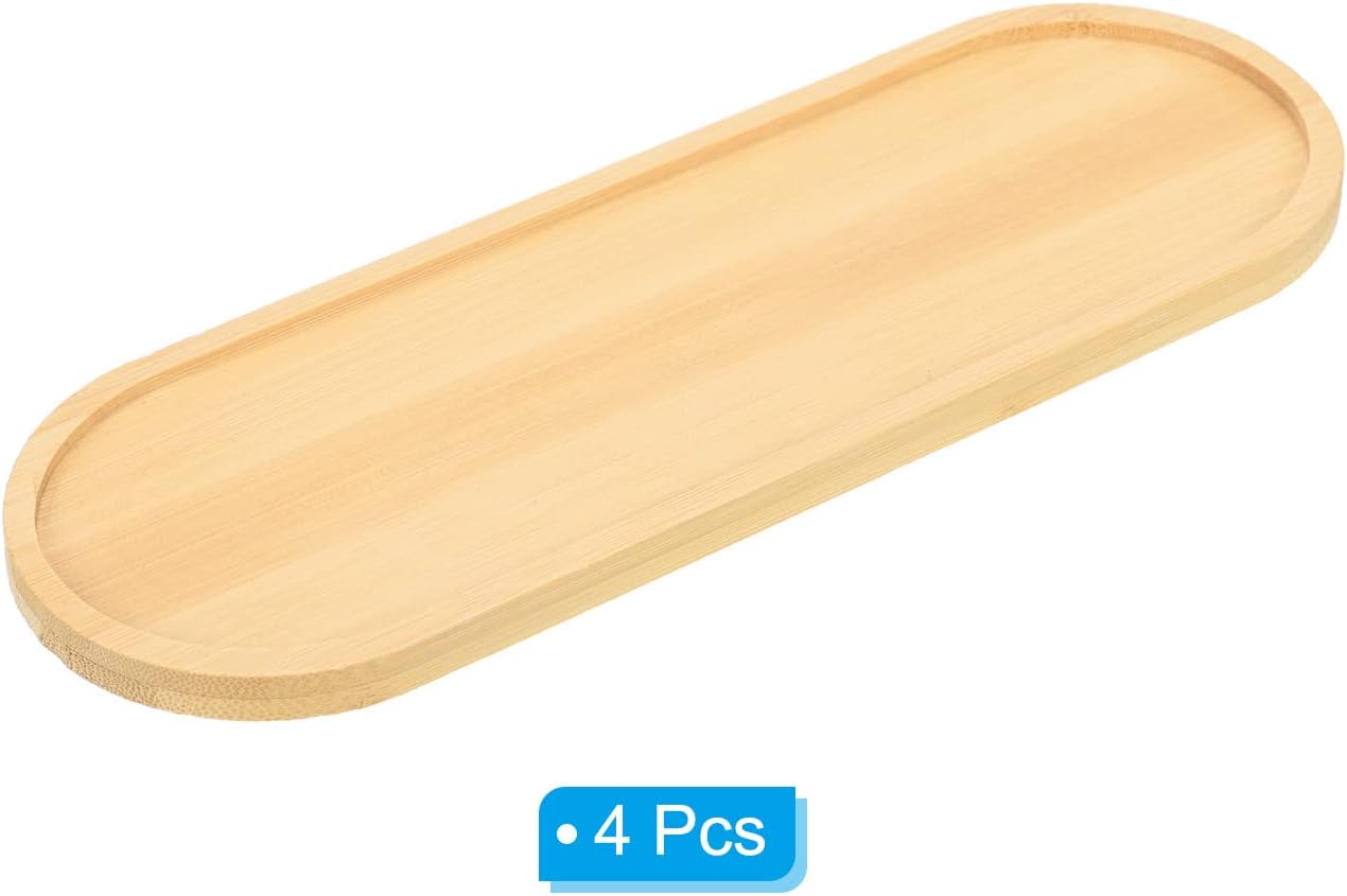 Platillo macetas 9x3pulg set 4 bandejas goteo bambú