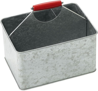 Cajón limpieza rectangular galvanizado mango rojo
