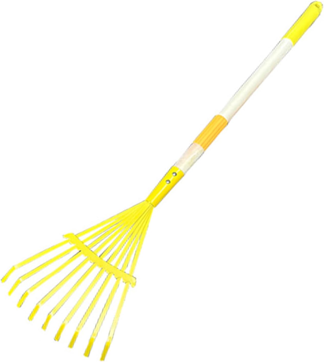 Rastrillo para niños mango madera dientes metal 27pulg Amarillo
