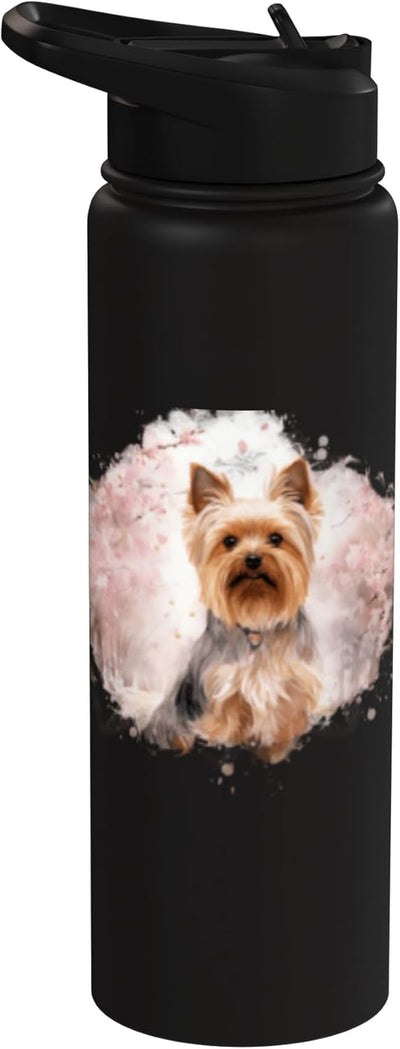 Botella agua térmica acero inox diseño cerezo yorkshire terrier
