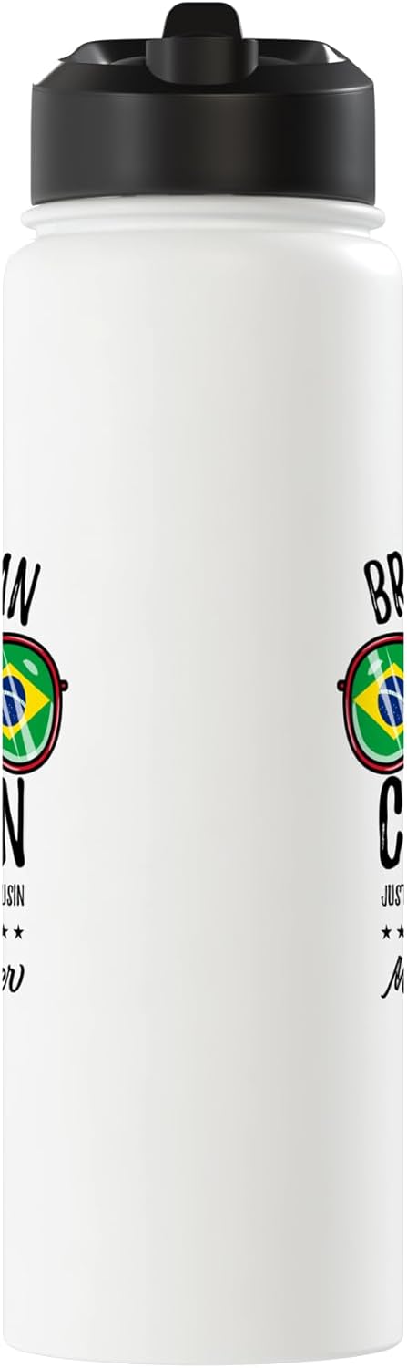 Botella de agua acero inoxidable aislada brasileña