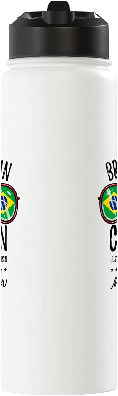Botella de agua acero inoxidable aislada brasileña