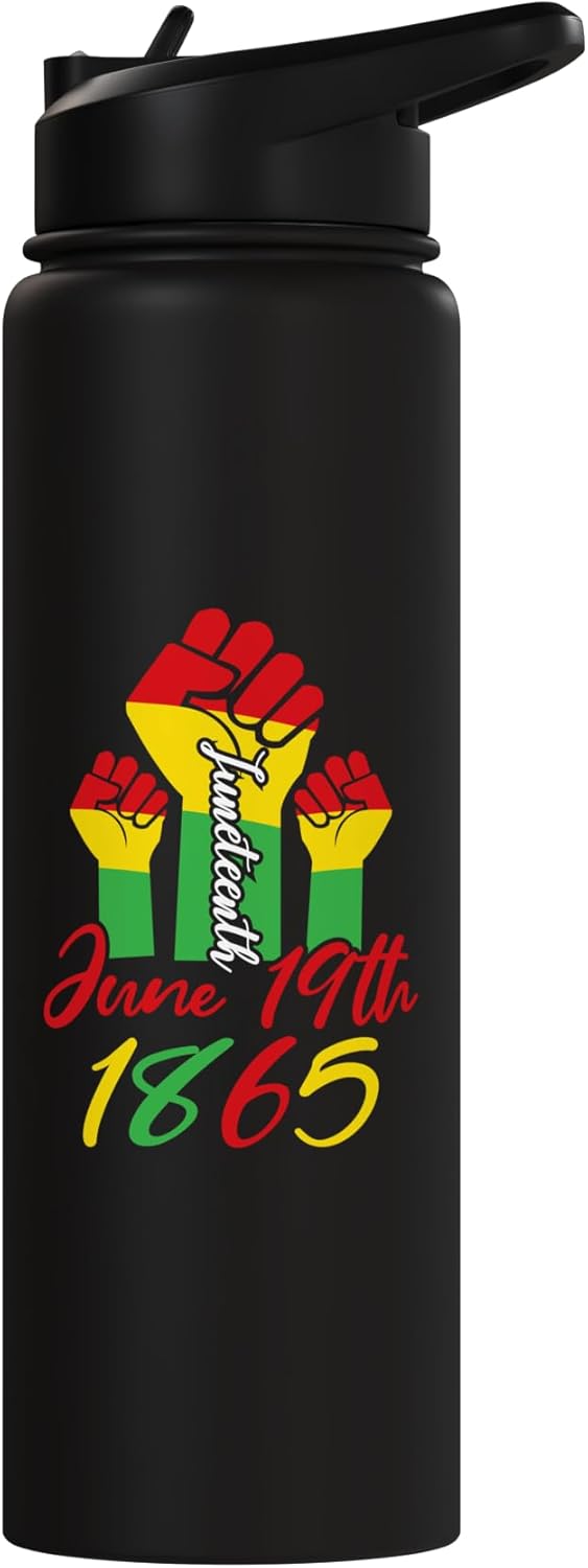Botella de agua acero inoxidable aislada Juneteenth