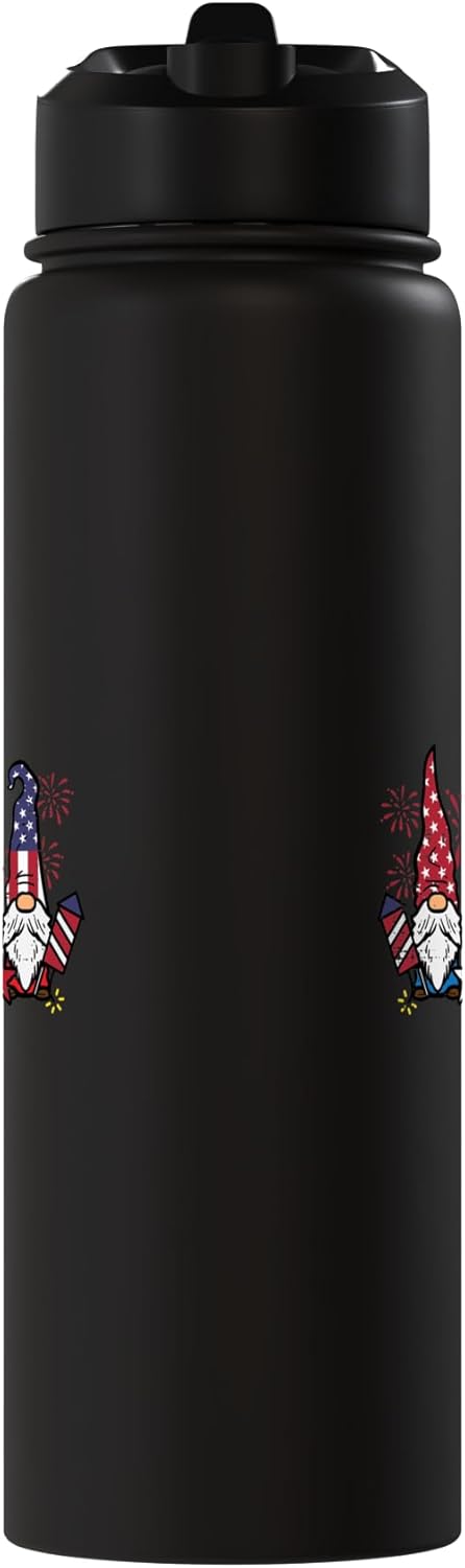Botella de agua acero inoxidable patriótica con bandera estadounidense