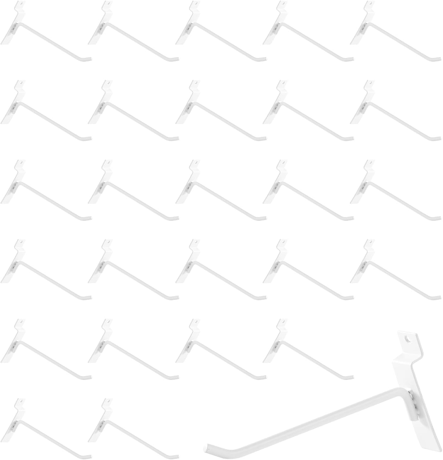 50 Ganchos Panel Ranurado 6pulg Blanco Hogar Tienda