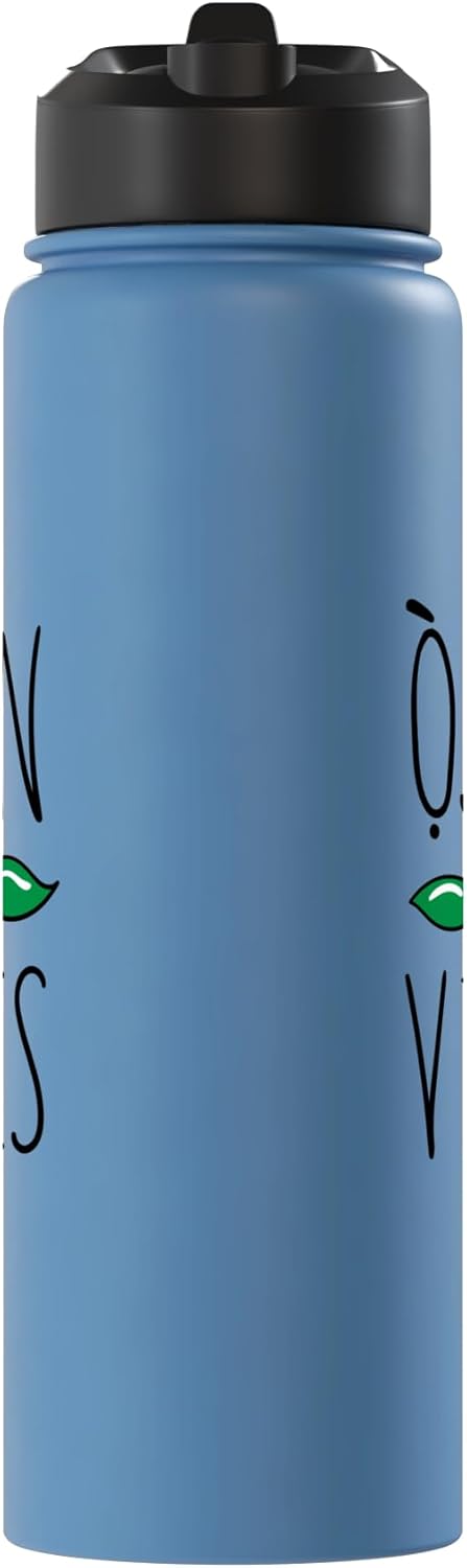 Botella de agua aislada de acero inoxidable negra Oxum regalo religión yoruba