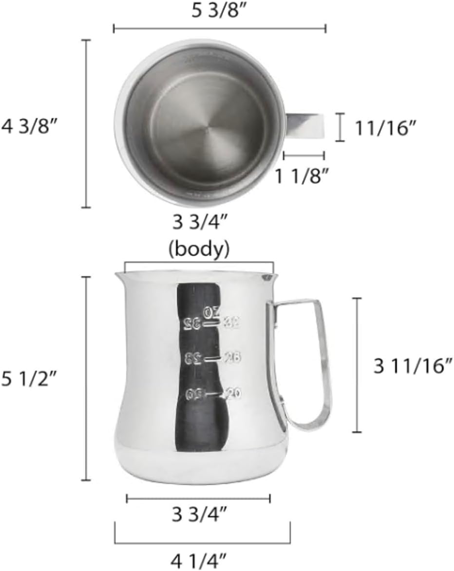 Pitchera para café exprés compatible con Thunder Group SLMP0040 acero inoxidable 40 oz