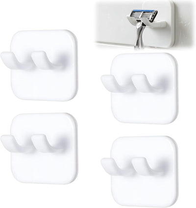 4 Ganchos Autoadhesivos para Maquinilla Blanco