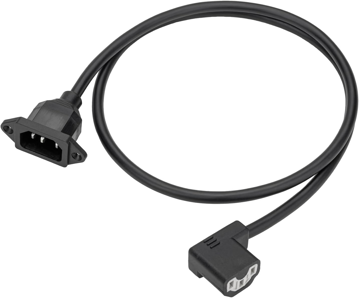Cable extensión C14 a C13 90 grados con toma bloqueante 80cm