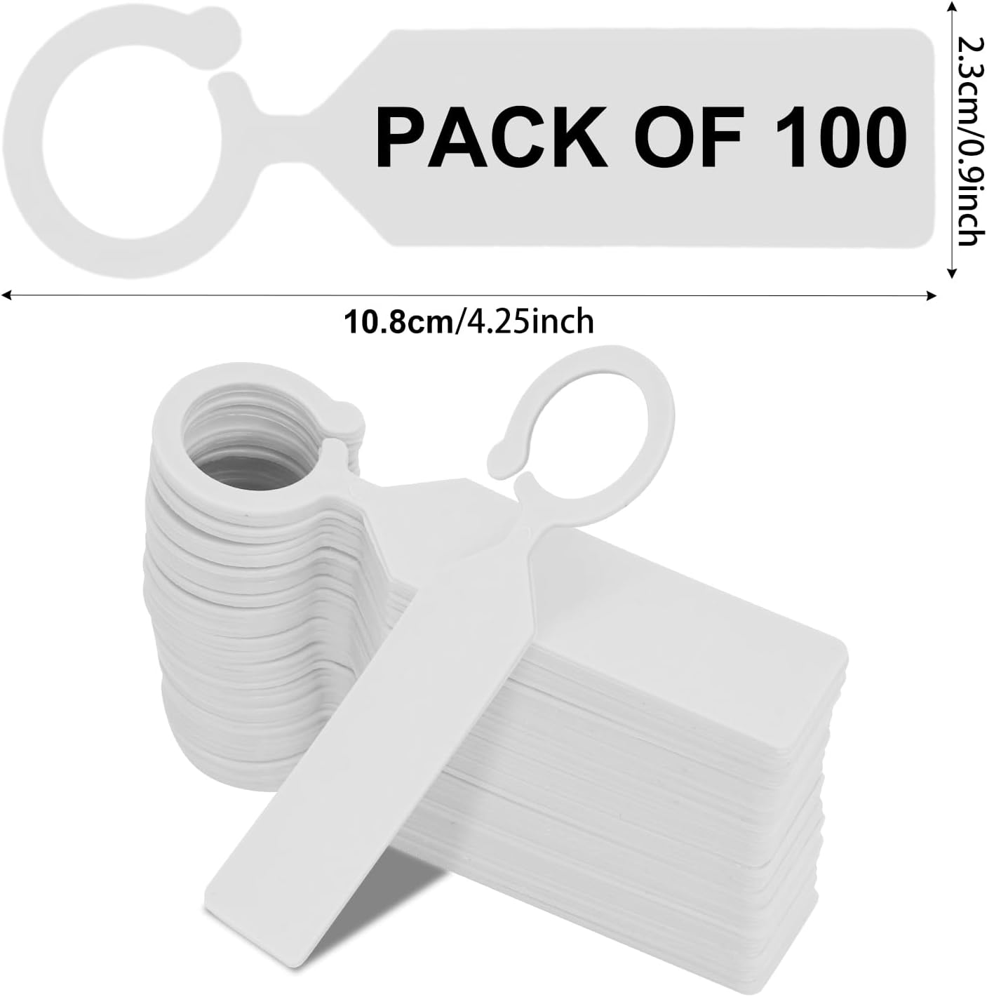 100 Etiquetas Plástico Impermeables Jardín Blanco