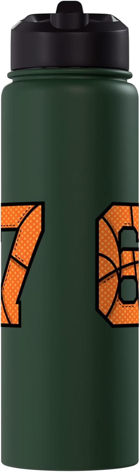 Botella de agua acero inoxidable número 67 retro deportiva