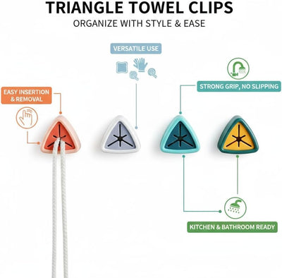 8 Ganchos Triangulares Adhesivos para Toallas Caravana