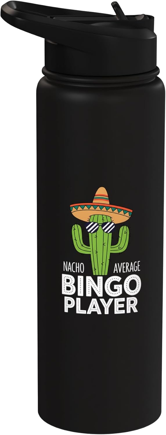 Botella de agua acero inoxidable cactus para bingo sin BPA