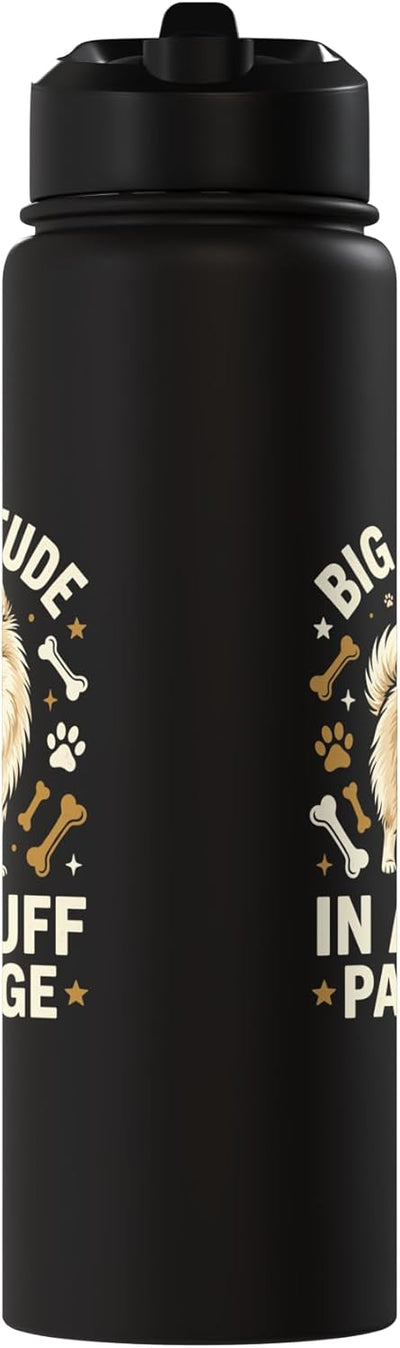 Botella agua acero inox aislada para perros Pomeranian
