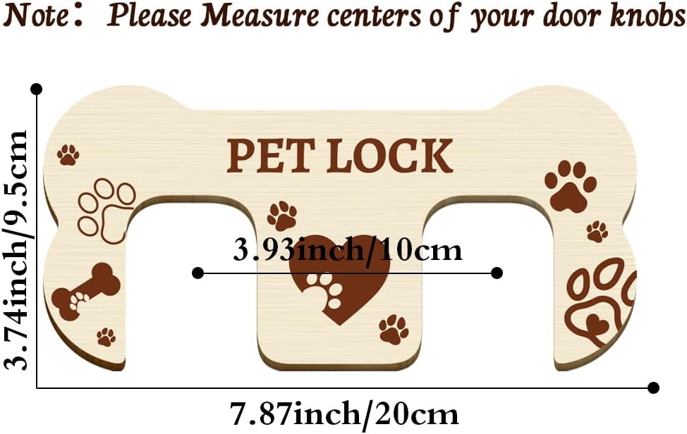Cerradura puerta francesa mascotas 7.9x3.7pulg madera corazón