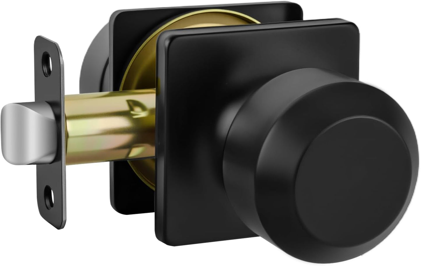 Pomos negros para puerta interior sin llave panel cuadrado