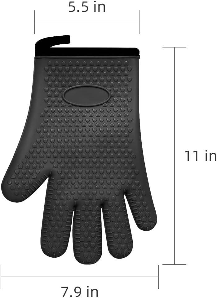 Guantes barbacoa silicona algodón doble capa negro