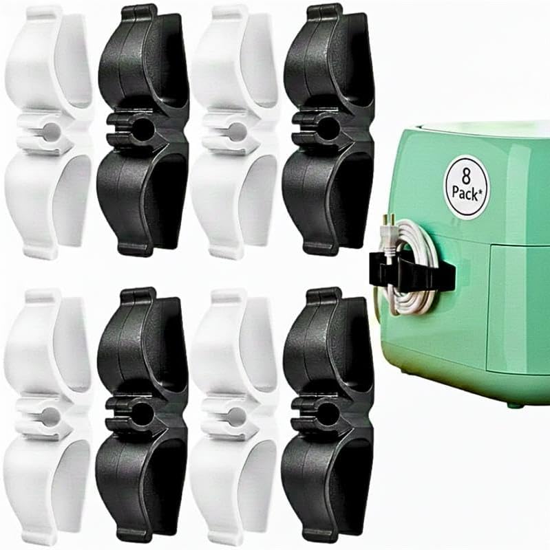 Organiz. cables electrodomésticos 8 pzas negro blanco