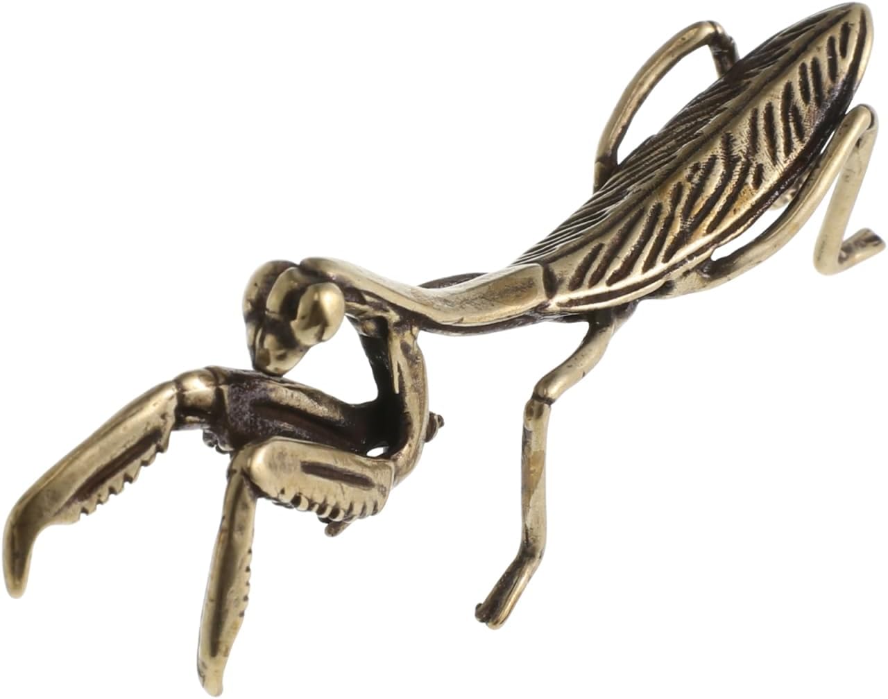 Mantis de bronce mini figuras de jardín para césped y escritorio