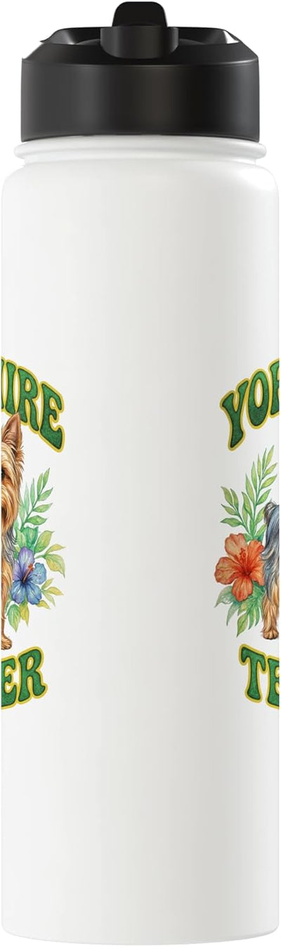Botella de agua acero inoxidable con diseño floral boho para perros