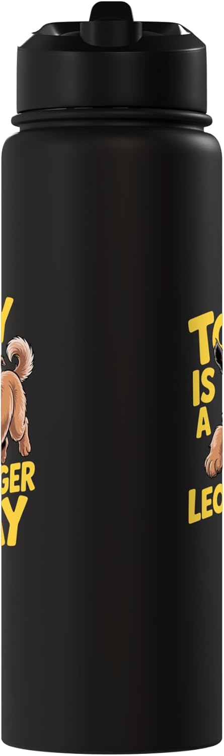 Botella agua acero inox aislada perro Leonberger