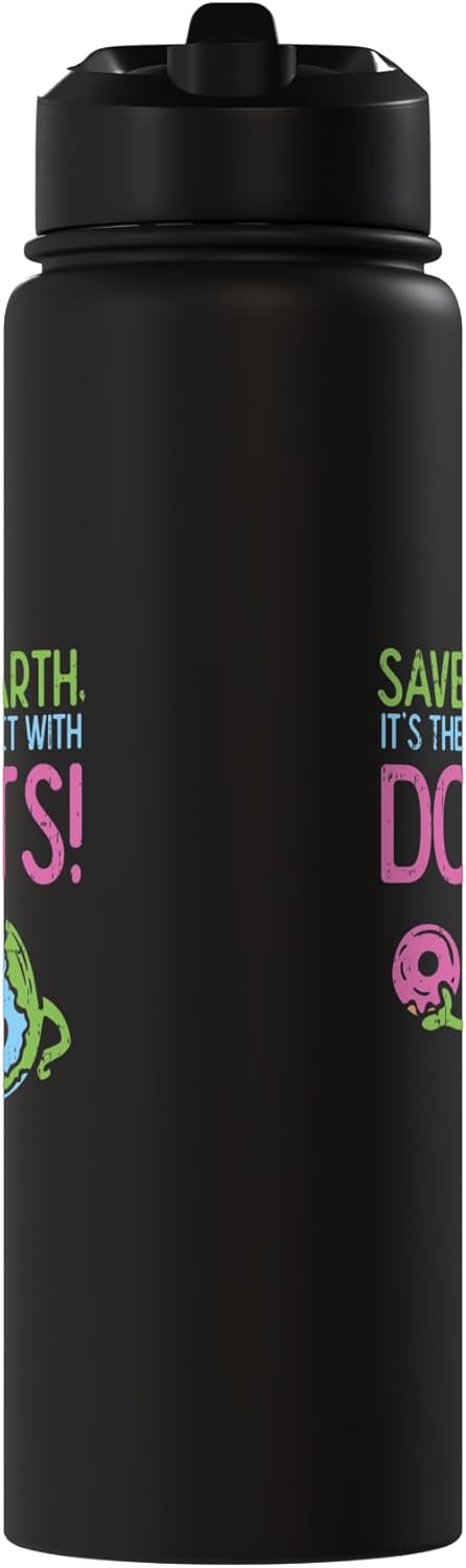 Botella de agua aislada de acero inoxidable con diseño Save The Earth