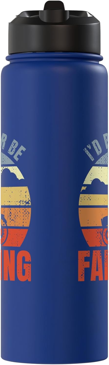 Botella de agua aislada de acero inoxidable I'd Rather Be Farming