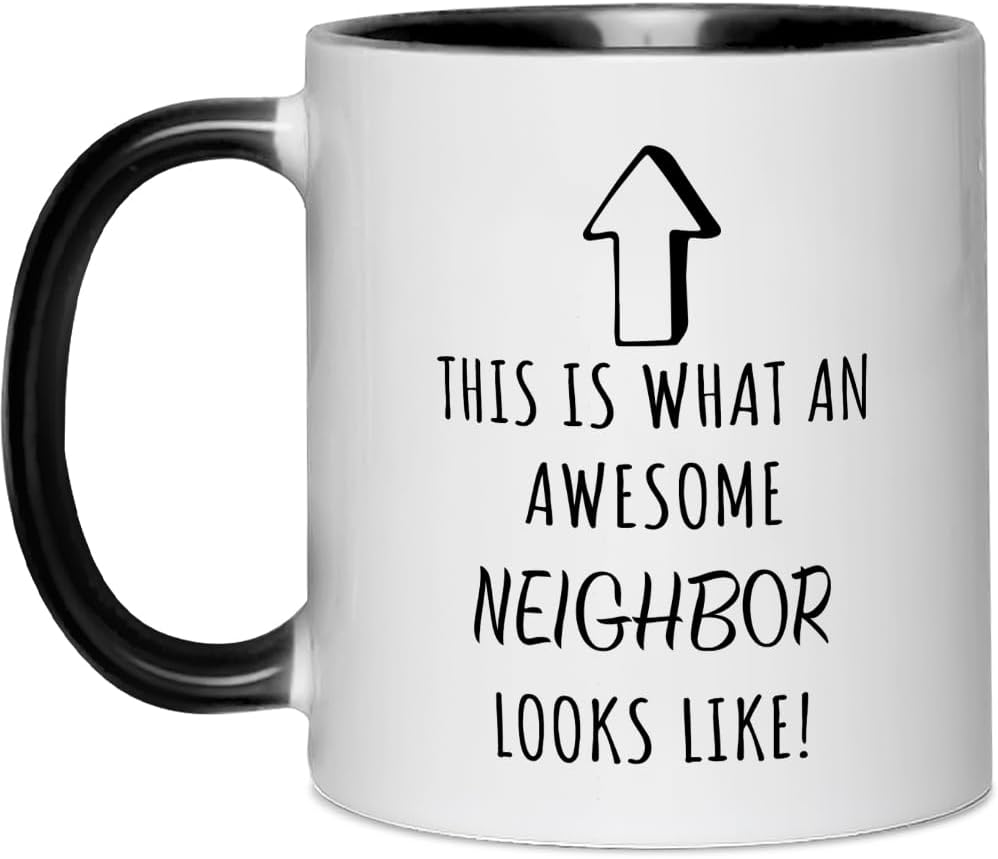 Taza de regalo divertida para vecinos de mudanza y nueva casa